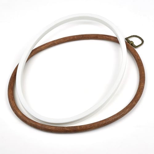 Celley Embroidery Hoops, Oval Wood-Look, 3 Pcs