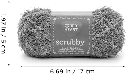 Red Heart Scrubby Yarn for Dishcloths and Scrubbers, Ocean, 3-Pack
