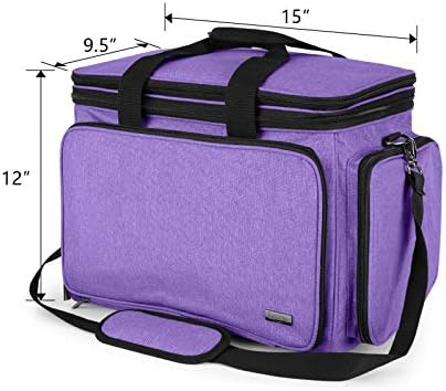 LUXJA Portable Yarn Knitting Storage Tote Bag, Purple