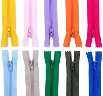 100 Pieces Nylon Coil Zippers, 12 Inch Colorful Sewing Zippers