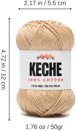 Cotton Yarn - 100% Cotton Yarn for Crocheting and Knitting, Mercerized