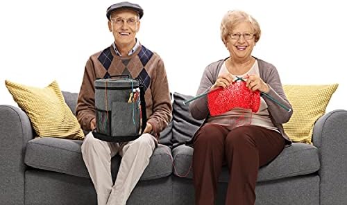 Weabetfu Large Capacity Portable Yarn Organizer Knitting Tote Storage