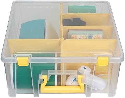 ArtBin Super Satchel Double Deep, 8-Compartment Craft Box, Yellow