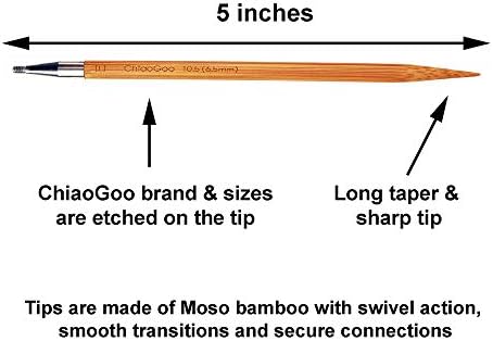 ChiaoGoo Spin Bamboo 5-inch Large 2500-L Interchangeable Set