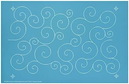 Full Line Stencil - Swirls & Curls- Edge to Edge Stencil, Continuous