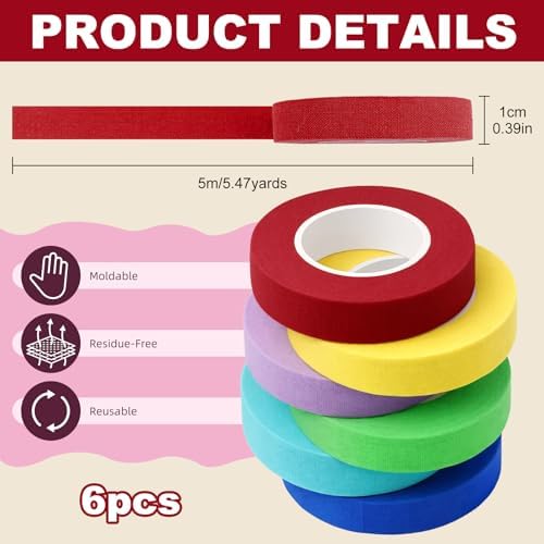6 Rolls Thimble Tape for Hand Sewing, Breathable Cotton Finger