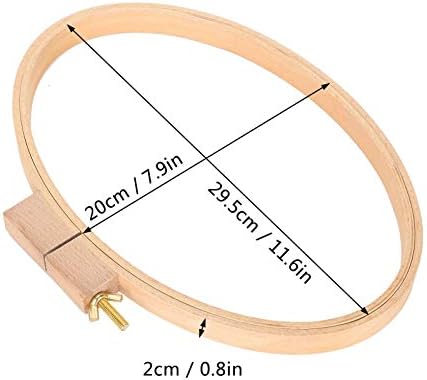 Oval Wooden Embroidery Hoop, 11.6 X 7.9 Inch Circle Cross Stitch Hoop