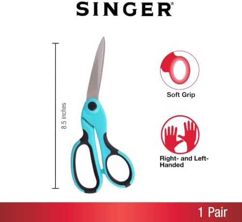 SINGER ProSeriesTM 8.5" Heavy-Duty Bent Fabric Scissors, Tailor