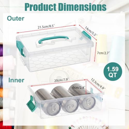 BTSKY Fabric Strip Case with Handle, Clear Fabric Organizer Box for