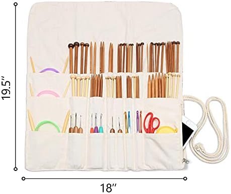 Teamoy Knitting Needle Crochet Hook Case Organizer Holder(up to 14")
