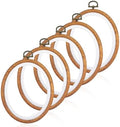 5 Pcs Oval Embroidery Hoops 4.8 x 5.9 Inch, Imitated Wood Display