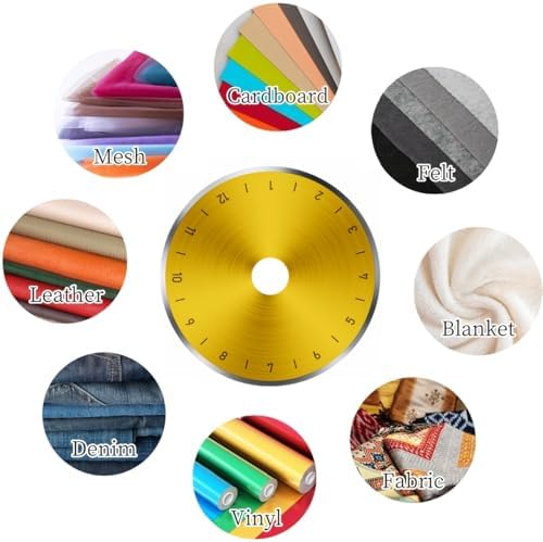 AMASEWART 45mm Titanium Coated Rotary Cutter Blades Fits Fiskars Olfa