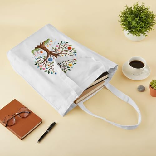 ERKOON Embroidery Canvas Tote Bag Kit, Tree