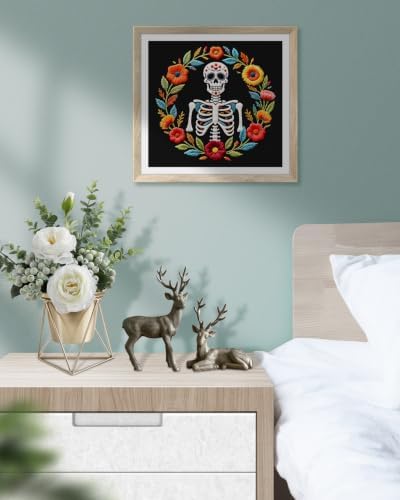 TINDTOP Embroidery Kit for Adult Beginners, Skeleton A
