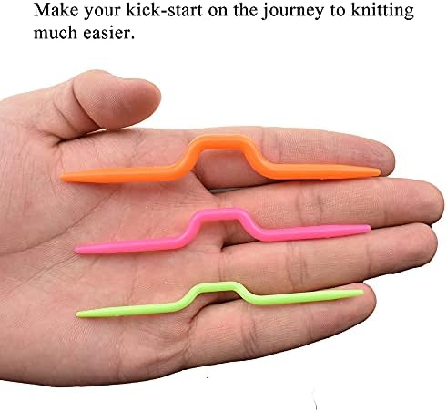 Hahiyo Knitting Cable Needles Set Sturdy Plastic Mixed Color Safety