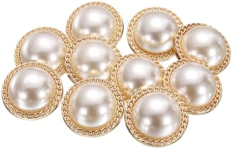 HARFINGTON 10pcs 40L Pearl Gold Metal Sewing Buttons 25mm 1"