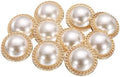 HARFINGTON 10pcs 40L Pearl Gold Metal Sewing Buttons 25mm 1"