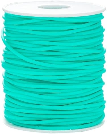 Hollow Pony Bead Rubber Tube Lacing 54 Yards 2mm Aquamarine Rubber