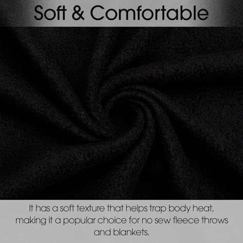 Pico Textiles 2 Yard Bolt Black Solid Fleece Fabric