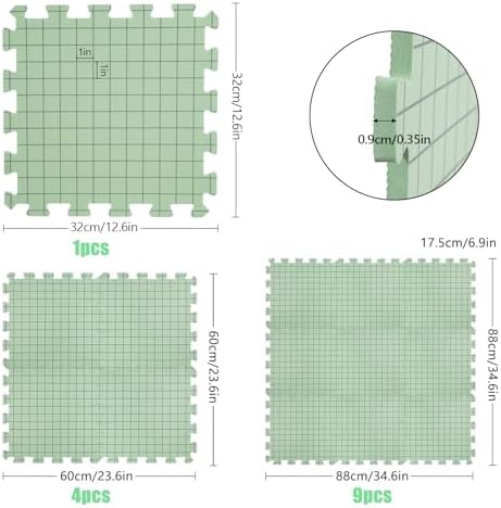 CraftyManor 9 PCS Blocking Mats for Knitting & Crochet Projects
