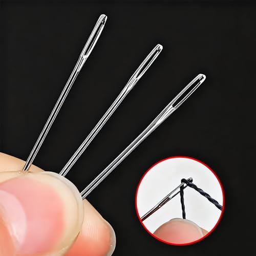 50pcs Stainless Steel Hand Sewing Needles, 5 Sizes