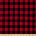 Yarn Dyed Flannel Small Buffalo Check Red, Fabric by the Yard