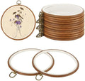 MUXHEL 10PCS 8 Inch Embroidery Hoops, Imitated Wood Plastic Cross