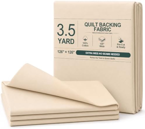 Homerak Extra Wide Quilt Backing Fabric 126 Inch Wide, 100% Cotton