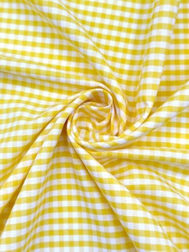 EOVEA - Poly Cotton Gingham Checkered Fabric, 60" Wide, 1/8" Plaid