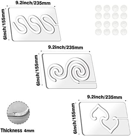 Kapyoo 3Pcs Free Motion Quilting Rulers and Templates Set Quilting