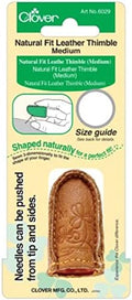 Clover Medium Natural Fit Leather Thimble