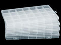 4Pack 28-Grid Clear Storage Boxes with Fixed Dividers for Beads