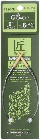 Clover Bamboo Circular Knitting Needles Takumi, 9-Inch Size 6