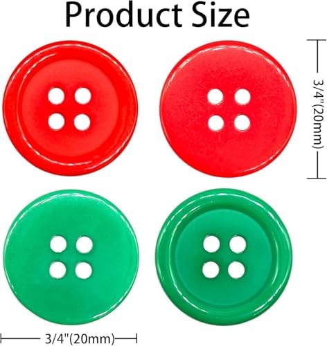 20mm Large Resin Sewing Button -Colorful 4-Hole Buttons for