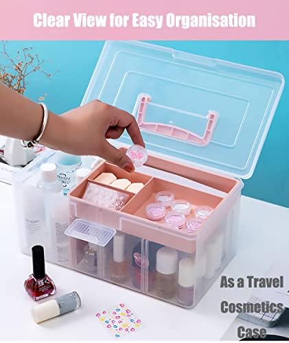 Clear Plastic Office Supply Art & Craft Storage Box, Sewing Box