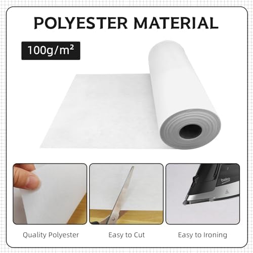 Thrseely Heavy Weight White Iron-On Non-Woven Fusible Interfacing