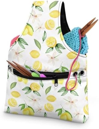 Snilety Lemon Yarn Bag, Knitting Crochet Bag, Portable Yarn Storage