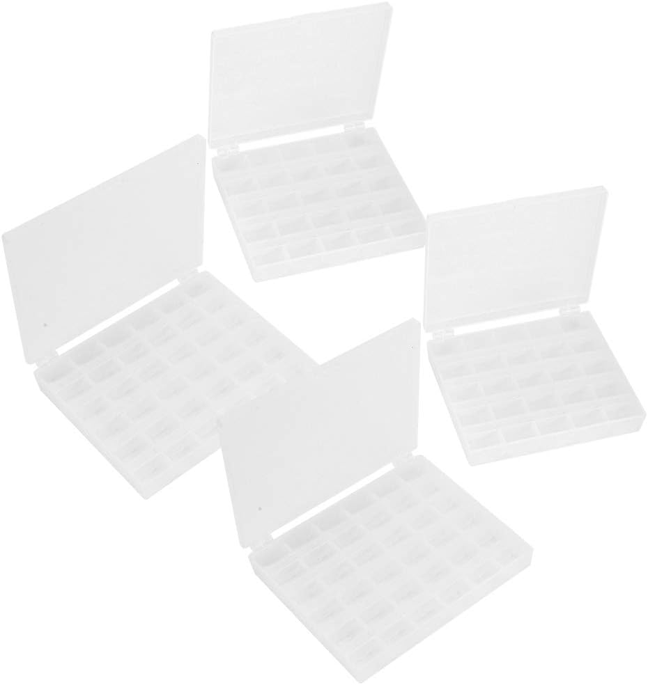 Pssopp Sewing Bobbins Storage Box, 25/36 Grids Transparent Spool Case