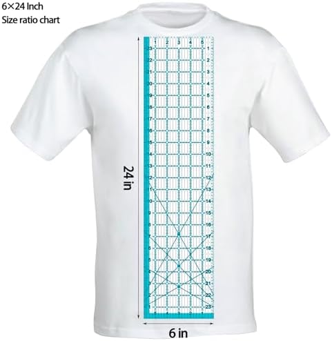 Acrylic Ruler 7 Piece Set, Non Slip Rings 50 Pieces, Quilting Rulers