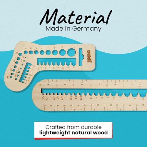 skacel by addi addiCalibro Needle Gauge Set, 2 Wooden Sizing Tools