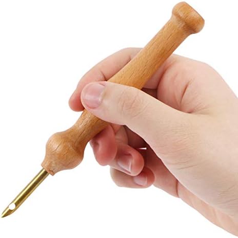 Wooden Handle Embroidery Pens, BENBO 3PCS Yarn Sewing Embroidery Punch
