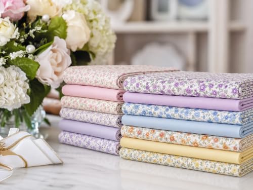 Threadart Sevenberry Black Daisy Floral Cotton Quilting Fabric