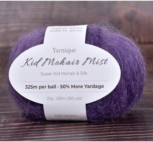 Kid-Silk Mohair Yarn, Lace Weight, 4 Balls 100g, 1420 yds