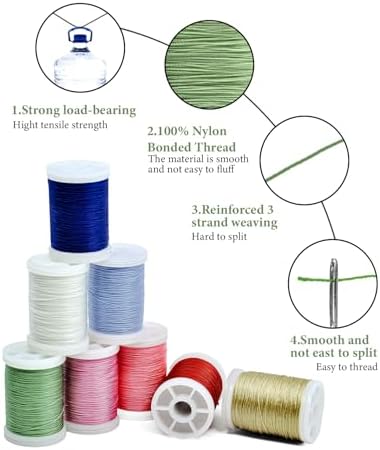 8 Spools Heavy Duty Upholstery Thread Bonded Nylon, 218 Yards for