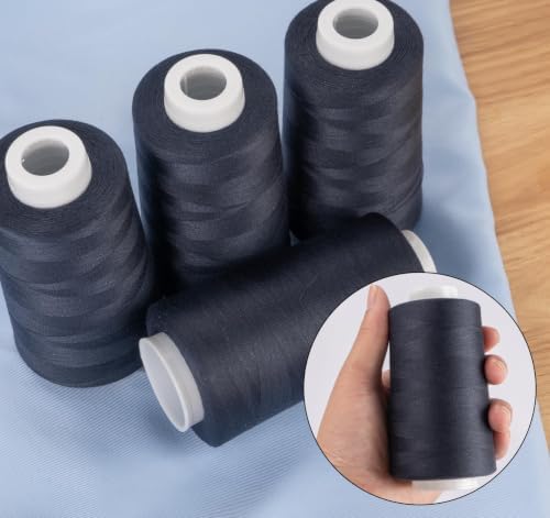Sewing Thread Navy Blue, 4-Cones, 3000 Yards Each, 40S/2