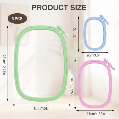Waaqkid 6 Pack Square Embroidery Hoops Set, Reusable Rectangle Cross