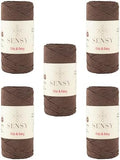 S Sensy Chic& Easy - Cotton&Polyester Blend Yarn 5 Skeins Brown