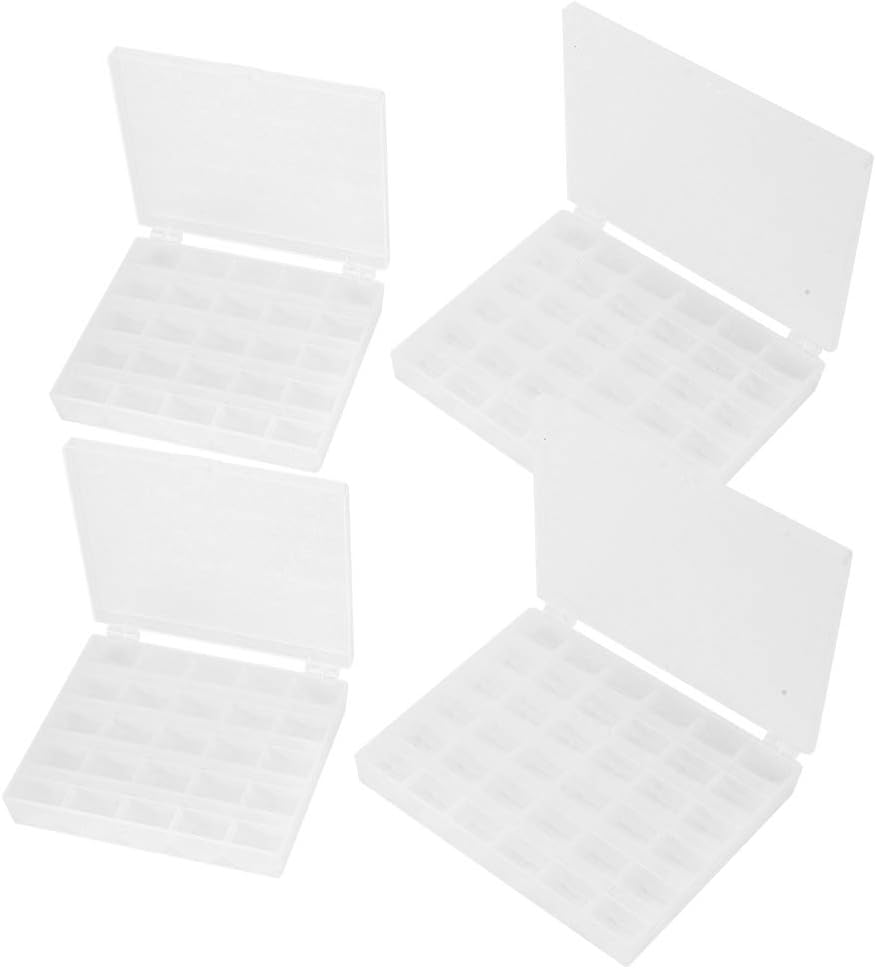 Pssopp Sewing Bobbins Storage Box, 25/36 Grids Transparent Spool Case