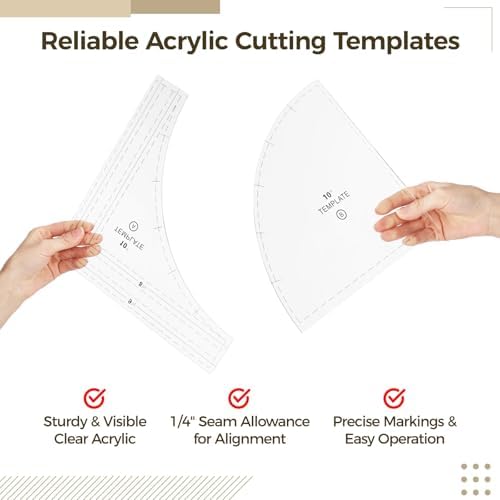 3 Sets Quilting Templates, Acrylic Square Rulers in 6 in 8 in 10 in