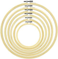 Faylapa 6 Pieces 5 inch to 10 inch Bamboo Embroidery Hoops Set